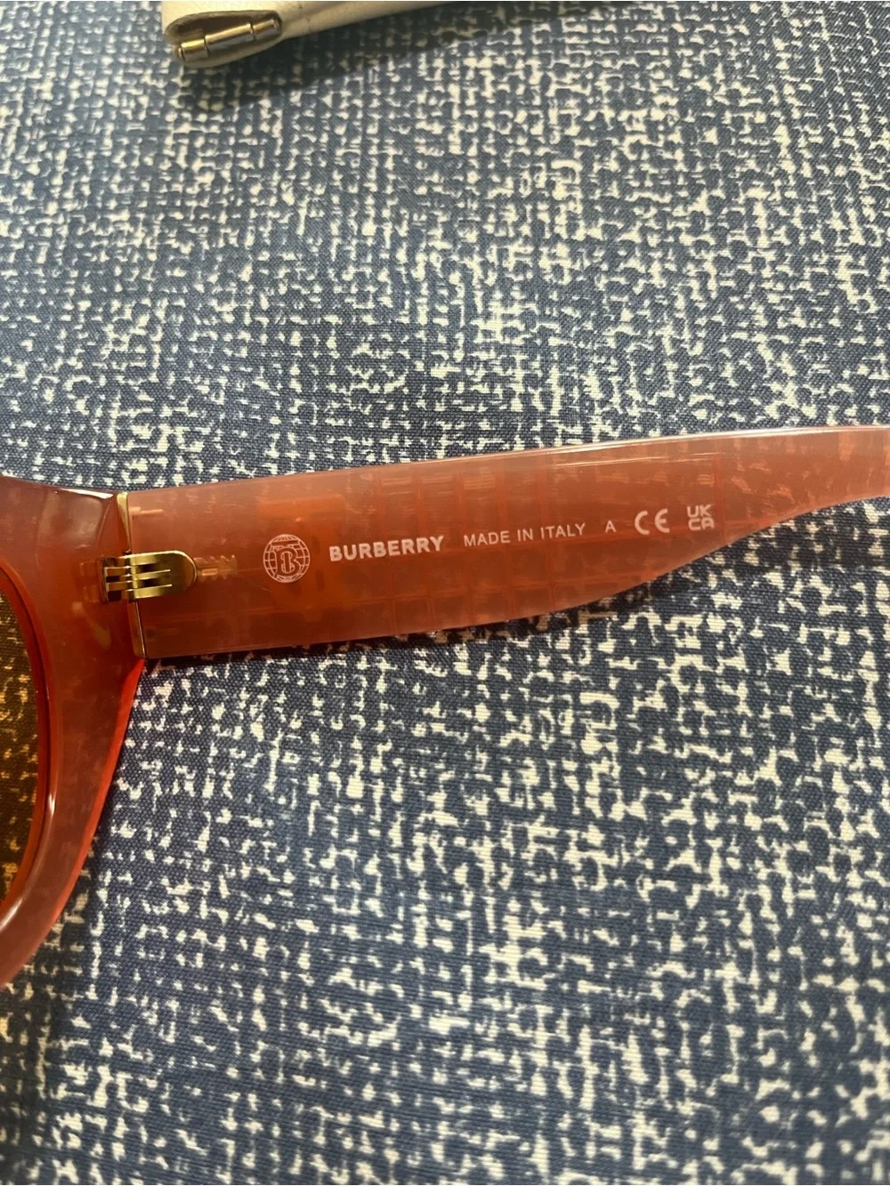 Authentic Burberry Meadow BE4390 Orange TB Logo Sunglasses 47-25-140